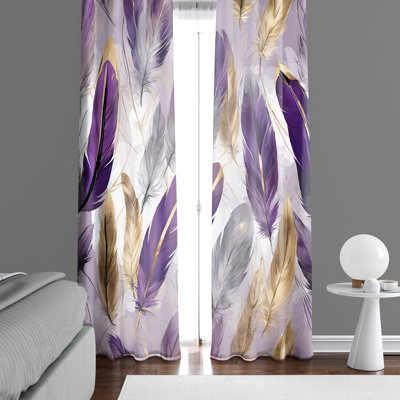 Paire de rideaux semi-transparents en polyester Arelyn
