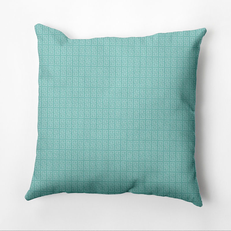 Housse et insert de coussin géométrique carré, H 26 po x l 26 po, Océan / jade