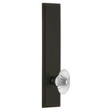 Grandeur Carré Tall Plate Passage with Burgundy Crystal Door Knob