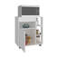Chariot et armoire à micro-ondes Kaito, buffet compact autoportant avec 1 armoire à porte, surface pour appareil, 3 tablettes latérales ouvertes et tablette supérieure ouverte