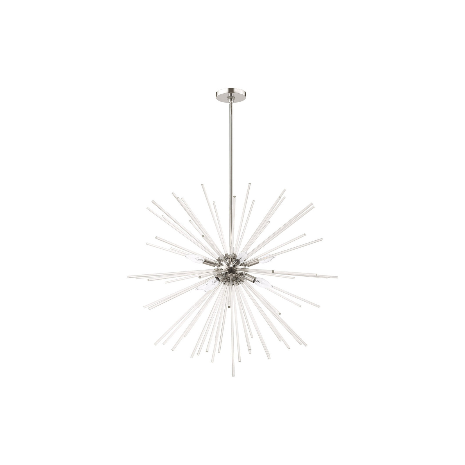 Ryzen 6 - Light Dimmable Sphere Chandelier, Polished Chrome, 13" H x 20" W x 19" D