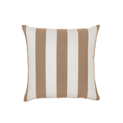 Oreiller carré réversible extérieur / intérieur Sherana Kline's Cabana Stripe Rempli de fibre 100% polyester blanc. Fabriqué aux États-Unis