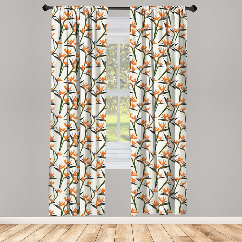 Spring Floral Semi-Sheer Rod Pocket Sliding Panel, 28" x 63"