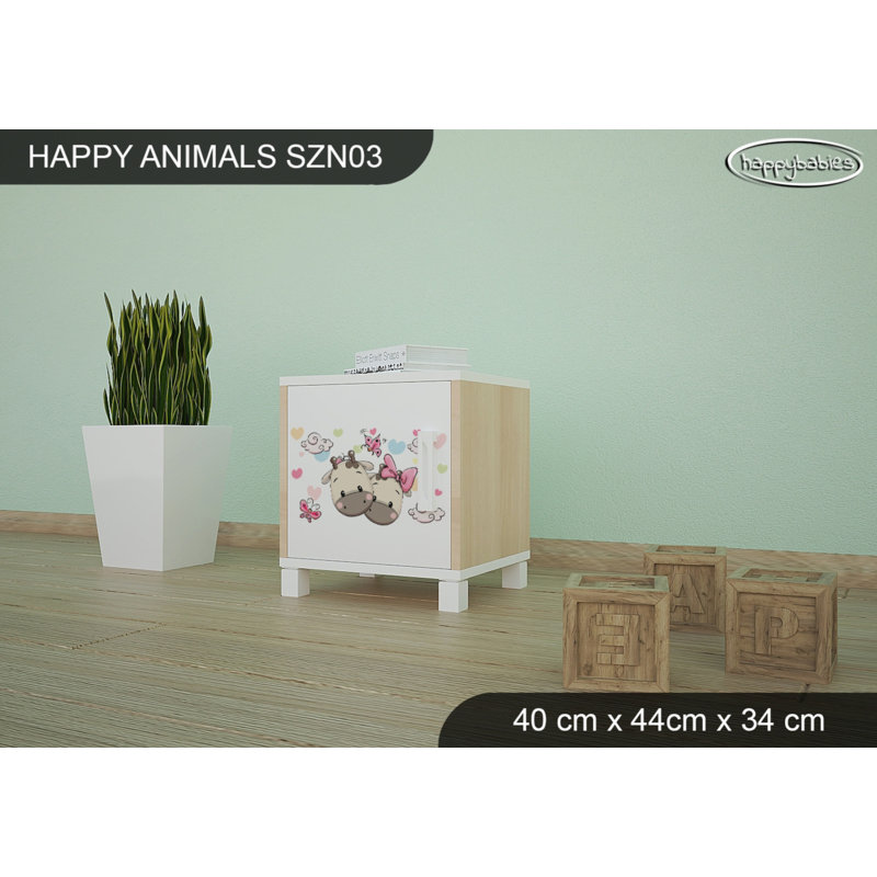 Nightstand, White/Oak