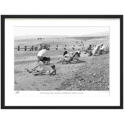 Rustington, Beach Looking West C1950 by Francis Frith - Single Picture Frame Print