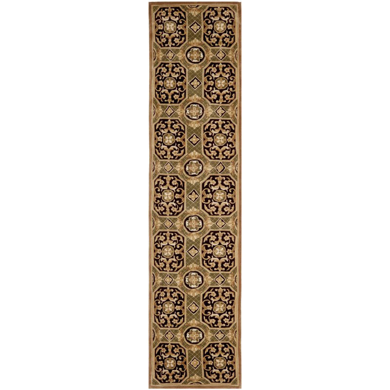 Lenora Naples Hand Tufted Wool Pile Floral Rug, Runner 2'6" x 10'