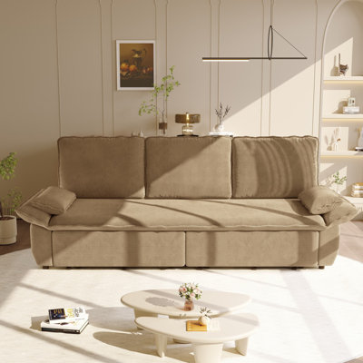 94.5" 3-In-1 Convertible King Size Pull Out Sofa Bed