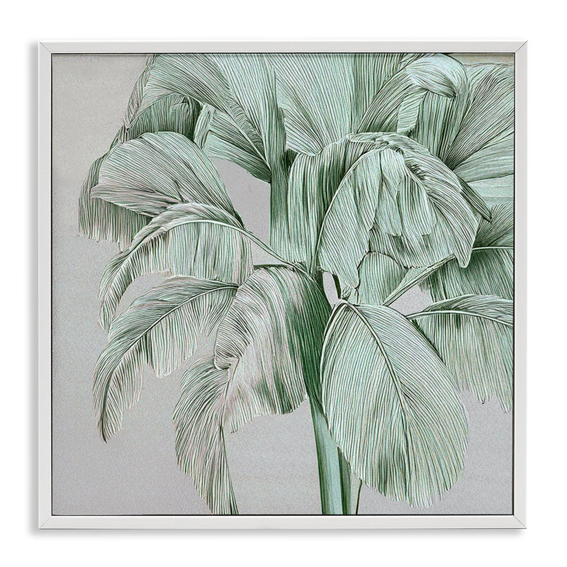 Giclée encadrée verte et tropicale verte, design par Norm Stelfox, H 12 po x l 12 po