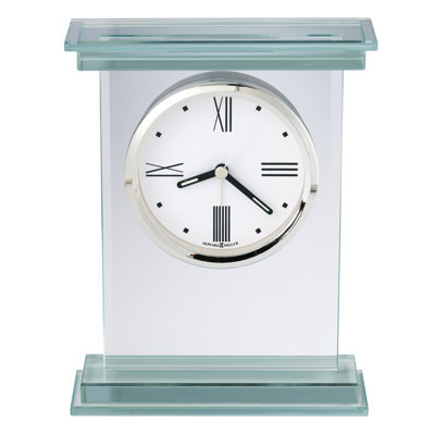 Hightower Modern & Contemporary Analog Quartz movement / Crystal Tabletop Clock in Clear with Alarm