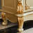 Champagne Gold Marble Storage Cabinet with Carved