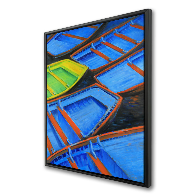 Small Canoes - Retro Boat Framed Canvas for Home Decor