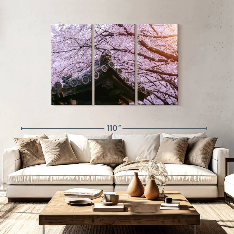 Harnek Blossoming Sakura Tree, 48" H x 74" W