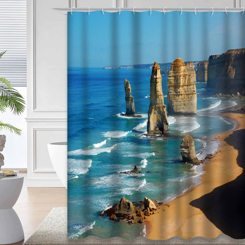 Rideau de douche avec 12 crochets Great Ocean Road, L 72 po x l 84 po
