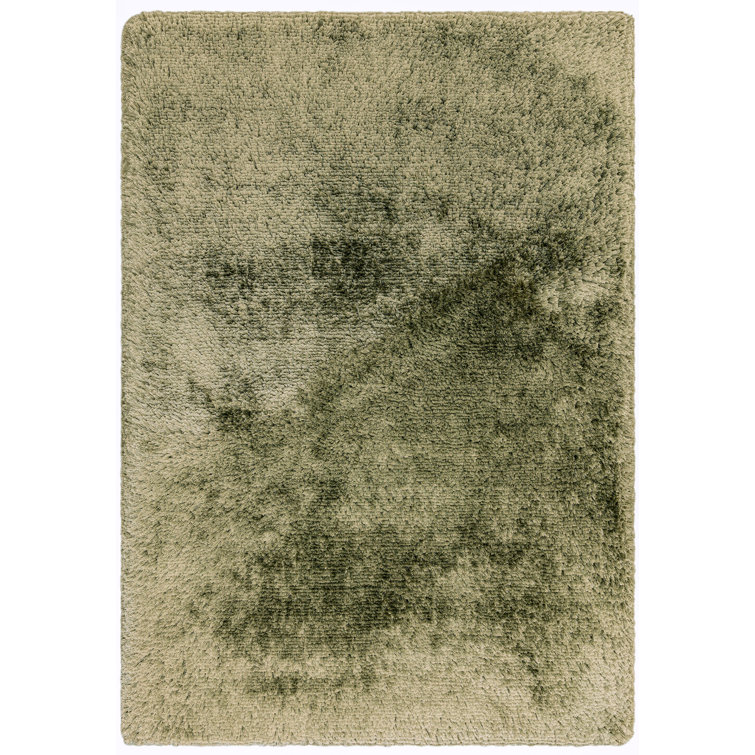 Plush Deep Pile Shaggy Sage Green Rug