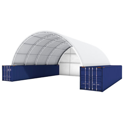 40 Ft. W X 40 Ft. D Shipping Container Canopy Shelter With Closed Back Panel