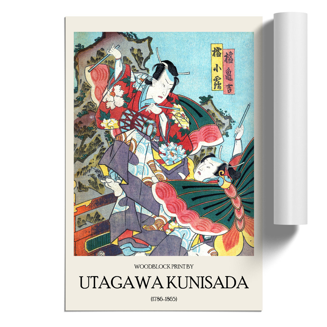 Caught in a Fight Print by Utagawa Kunisada - Frameless Print