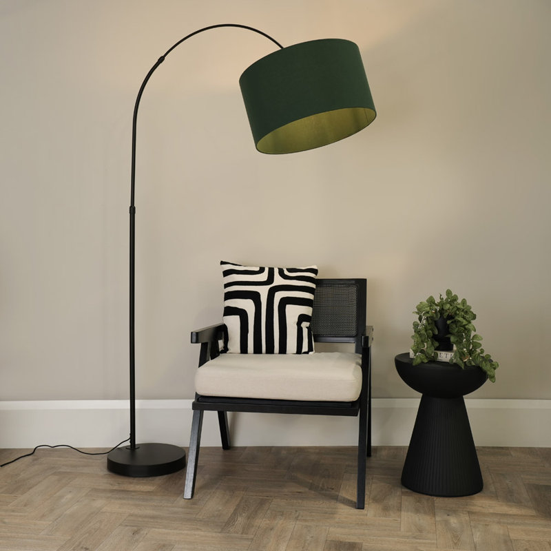 Rinnah 180cm Matte Traditional Floor Lamp, Forest Green