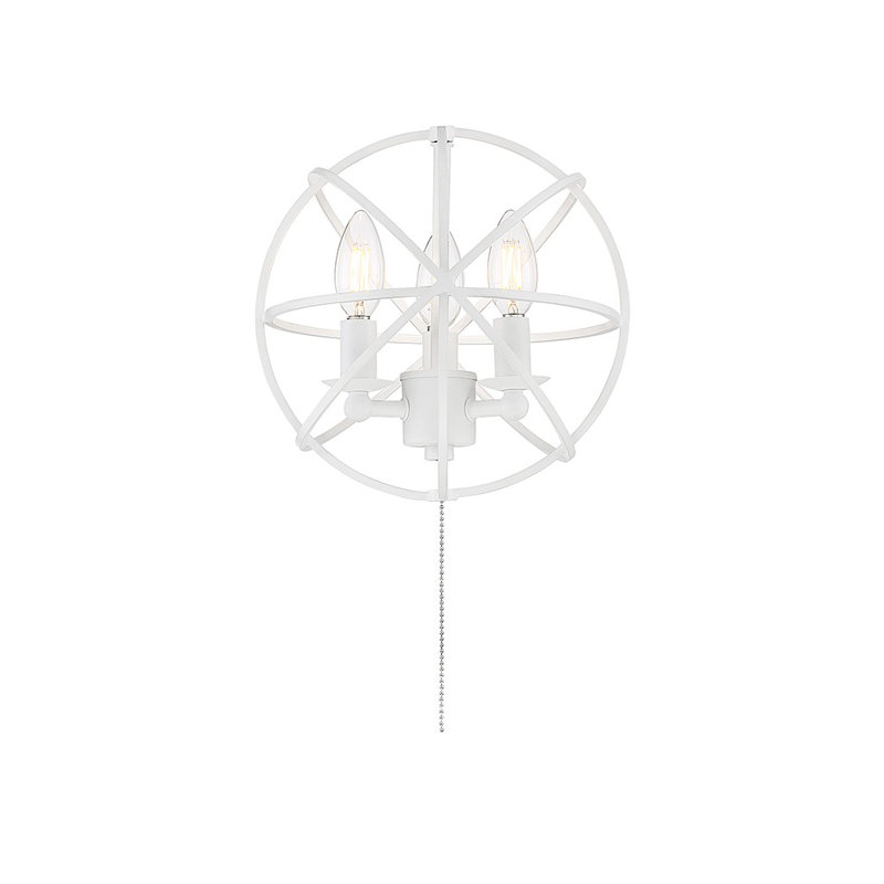 Ventilateur de plafond à DEL 3 lumières, Bois Vieilli / Blanc
