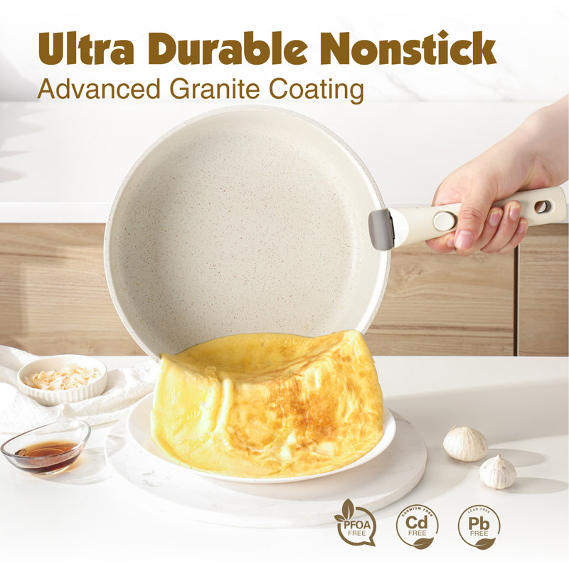 White 17-Piece Nonstick Aluminum and Stainless Steel Cookware Set