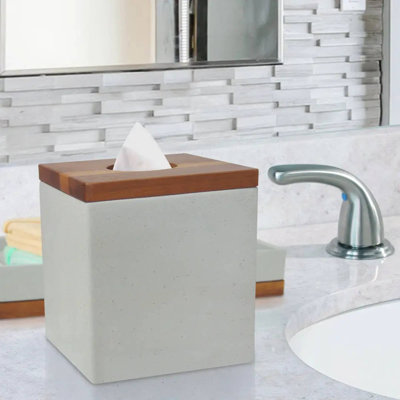 Housse pour boîte à mouchoirs Boutique | Porte-papier hygiénique en pierre pour comptoir de salle de bain | Finition pierre