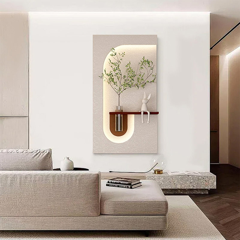 Cream Style Decorative Sandstone Wall Light Painting, 41.34" H x 23.62" W x 5.91" D