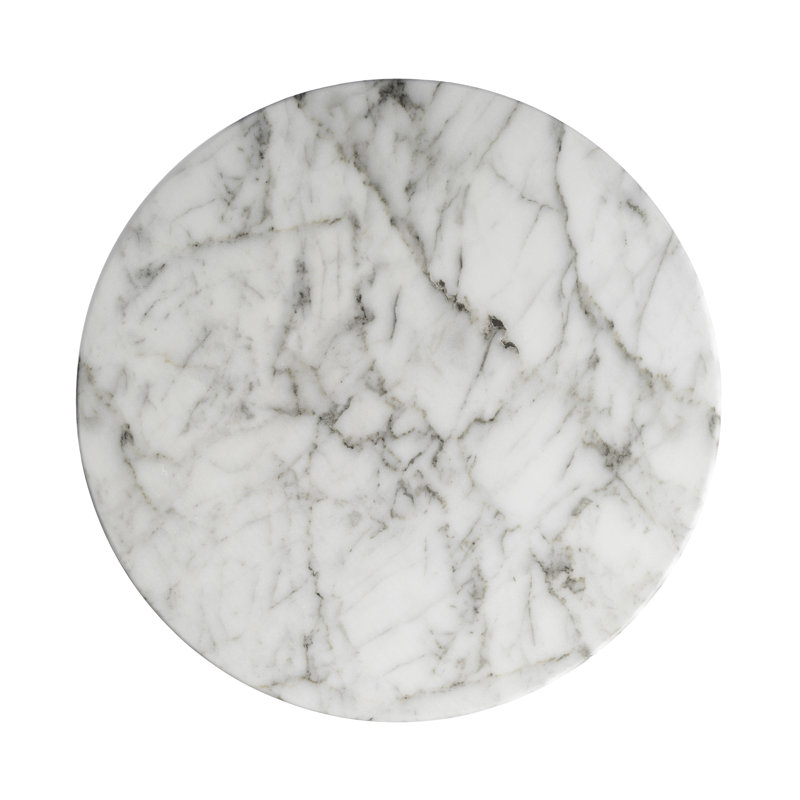 Brockway Concrete Industrial End Table, Faux White Marble