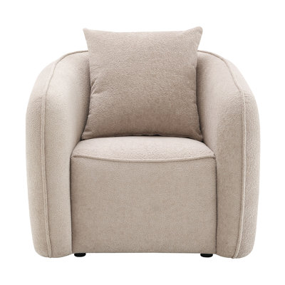 Chair w/Pillow Beige Chenille