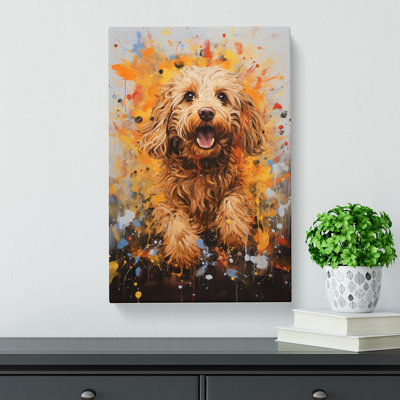Cockapoo Action Painting No.2 - Wrapped Canvas