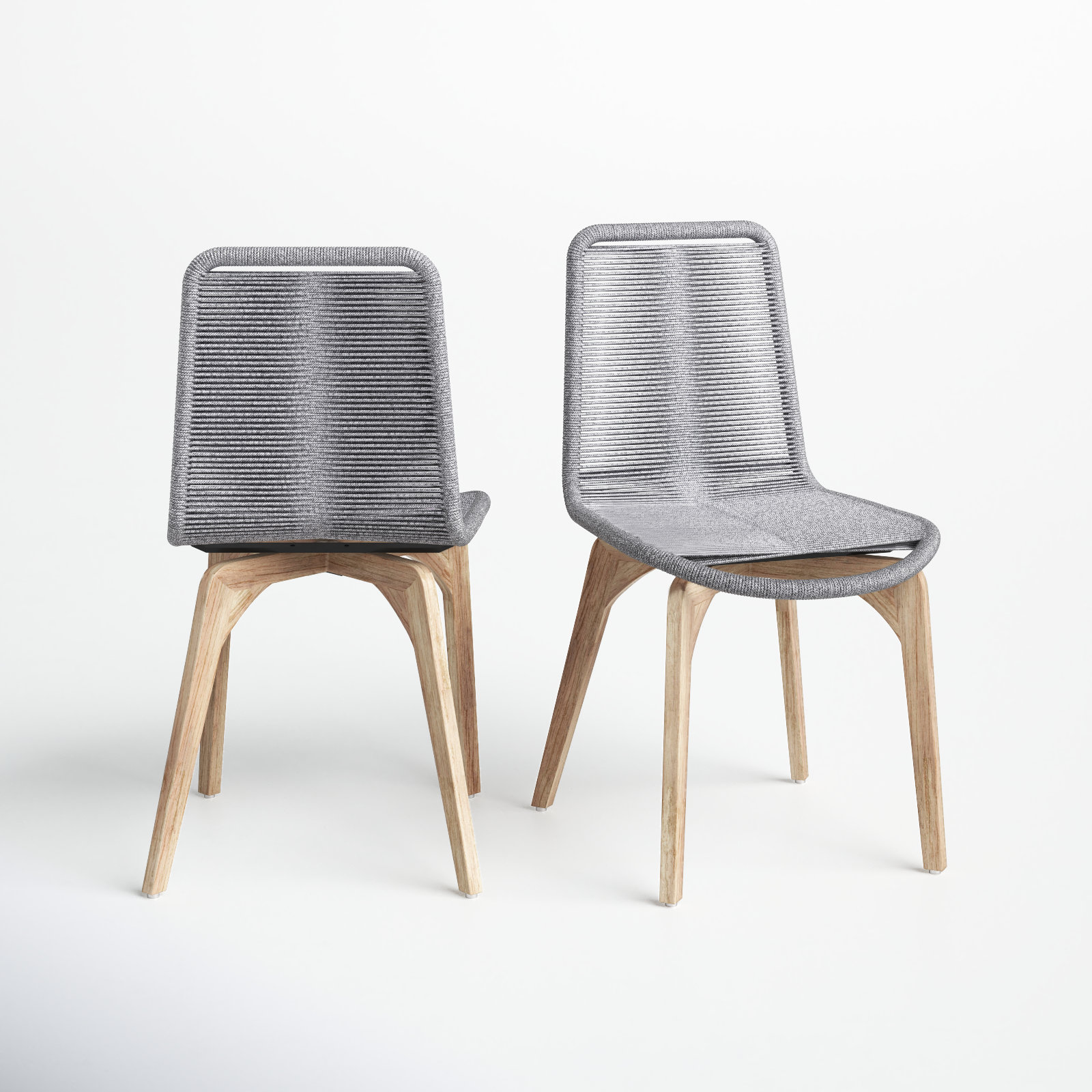 Kitty Eucalyptus Patio Side Chair, Gray, Teak