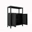 Meuble de rangement noir en bambou à grande capacité pour salle de bain-890057629