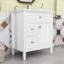 Meuble-lavabo en bois avec lavabo, tablette réglable, un tiroir rabattable et deux tiroirs-152592002