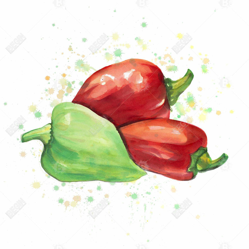 Red Bell Peppers Pillow | Illustrative Kitchen Decor Accent – Outdoor Throw Pillow with Insert, Weather-Resistant