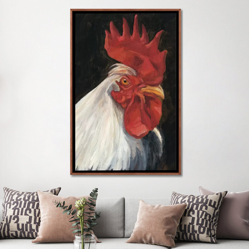 "Rooster portrait I" par Ethan Harper, reproduction d’art, Pas de tapis, H 60 po x l 40po x P 1,5 po