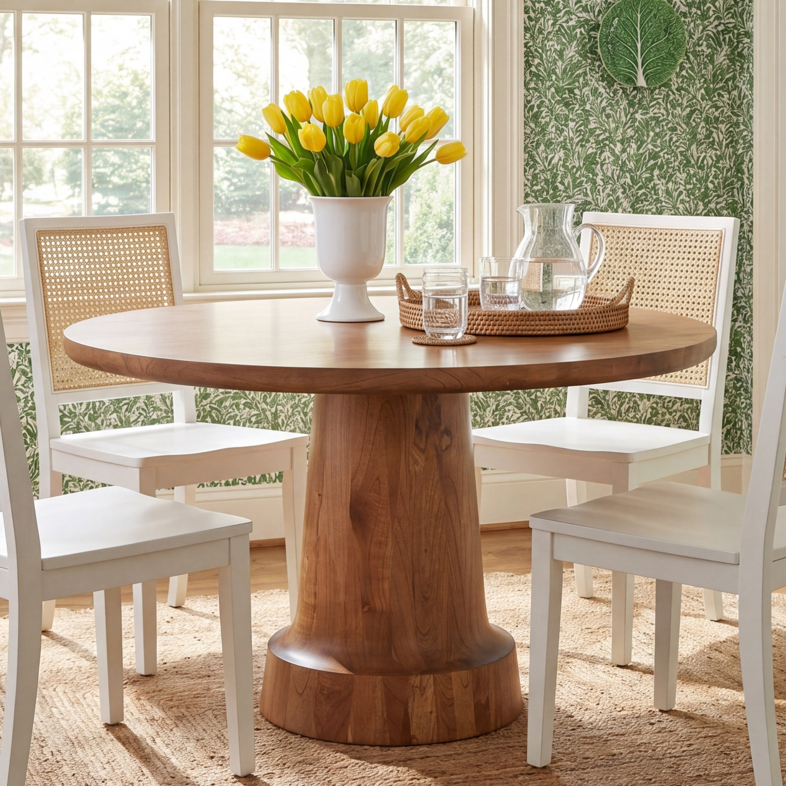 Rhys 47.5'' Round Dining Table, Aged Barrel