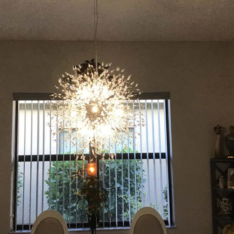 Torain 12-Light Dimmable Sputnik Sphere Chandelier, Chrome
