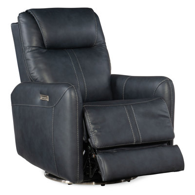 Sheria Leather Swivel Power Recliner with Articulating Headrest