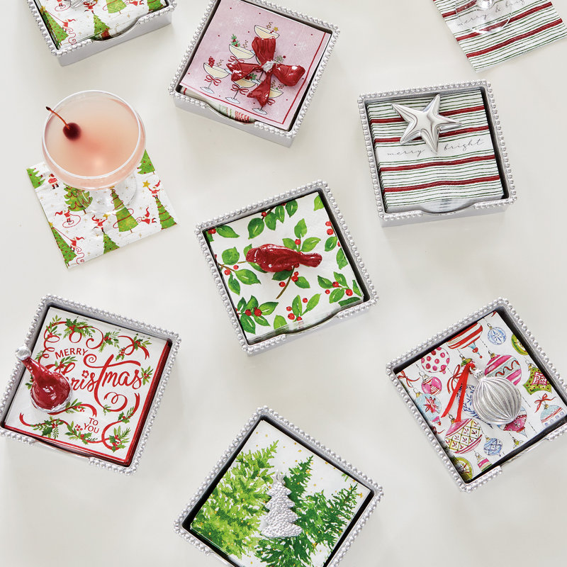 Ornament Beaded Napkin Box Set
