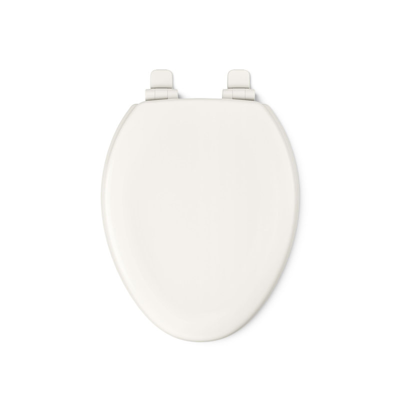 Stonewood Quiet-Close Compression-Molded Wood Toilet Seat, Elongated, Biscuit