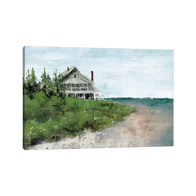 «Beach Cottage Life», reproduction d'art sur toile tendue, H 40 po x l 60 po x 1,5 po