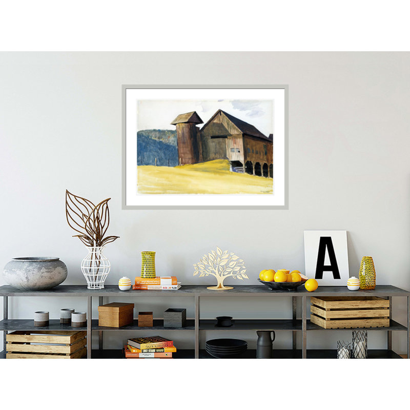 «Barn and Silo Vermont» par Edward Hopper, impression giclée sur cadre, H 31,1 po x l 41,5 po