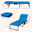 Ensemble 2 pièces de chaise longue pliante avec siège rembourré et poche latérale-125484664