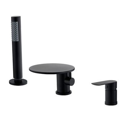 Round Deck-Mounted Three-Hole Single Handle Bathtub Faucet