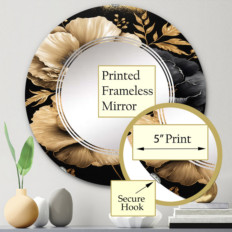 Miroir mural Hibiscus II Pura, 24 po x 24 po