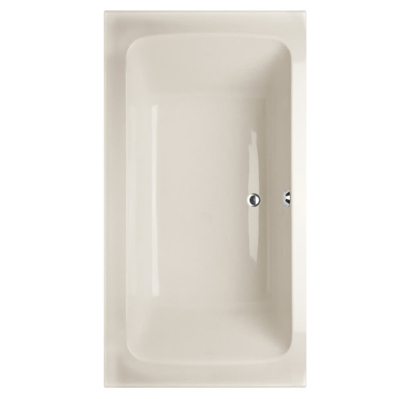 Rachael 72'' x 36'' Soaking Acrylic Bathtub, Biscuit, Matte Black