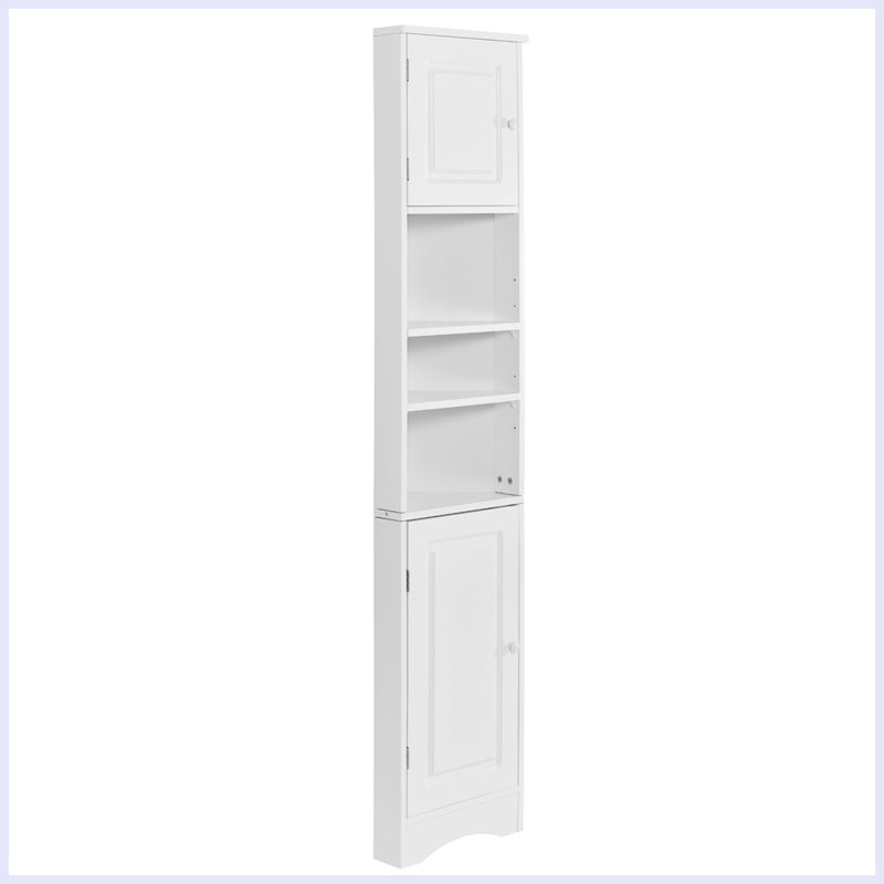 Armoire de rangement multi-fonctionnelle avec deux portes et tablettes réglables, Blanc