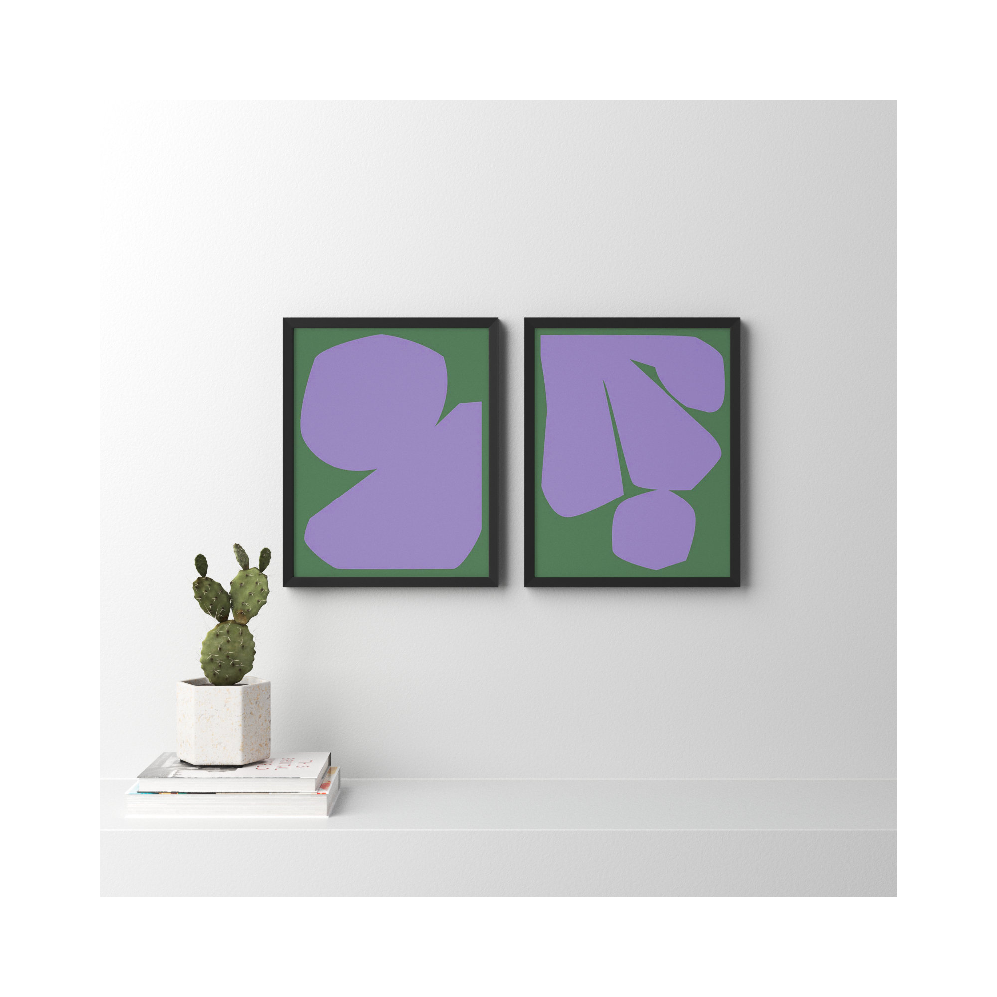 Element. Set Of 2 by Michael Kempen, Black Framed, 20"H x 16"W x 1.25"D
