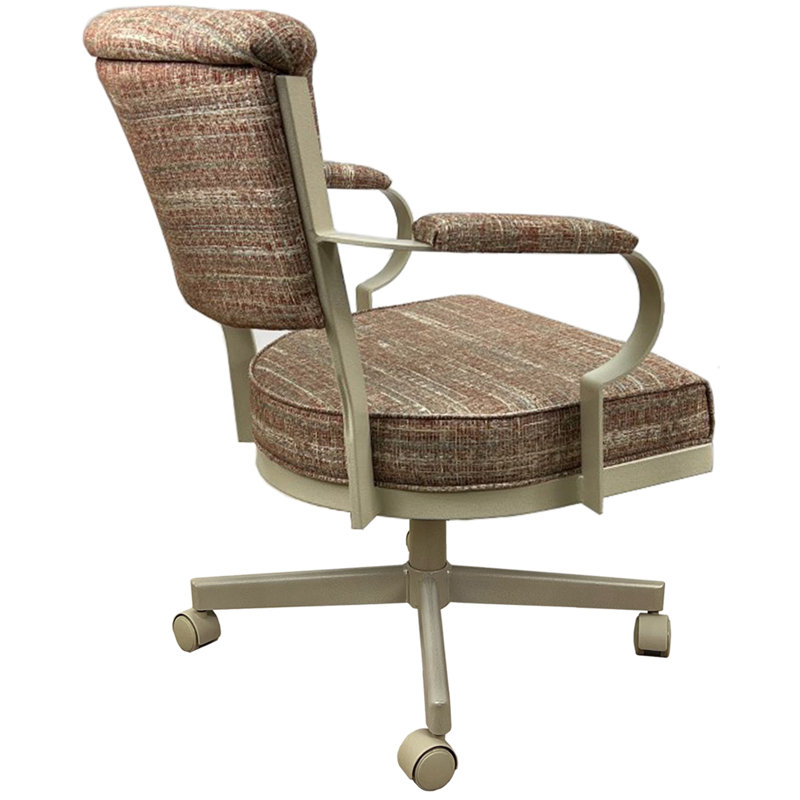 Chaise avec accoudoirs en métal Urial, Watusi garance, Beige