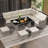 7 Pcs Patio Dining Furniture Set Pe Rattan Sectional Sofa Set With Soft Cushions-1662396940