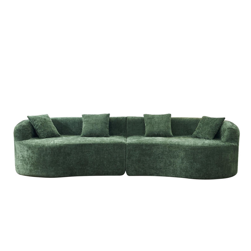 Canapé en chenille, Vert