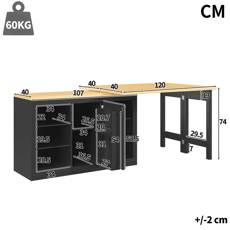 Kitchen Island, Black